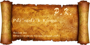 Püspök Kinga névjegykártya